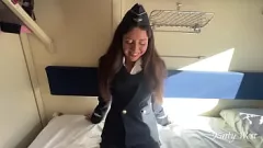 Play Conductor's Wild Break on the Train: 18-Year-Old Teen Fucks Riskily in Public