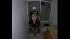 Play Hot Latina Soldier Ditches Post for Steamy Bathroom Masturbation Session