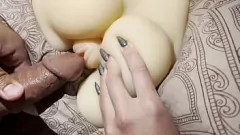 Play Teen Anal Sex with Hot Wife and Life-like Doll