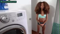 Play Curvy Ebony Stepsister's Intense Deepthroat POV Blowjob Session