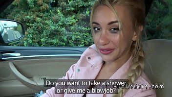 Play The blonde slut with small breasts wants his cock at home